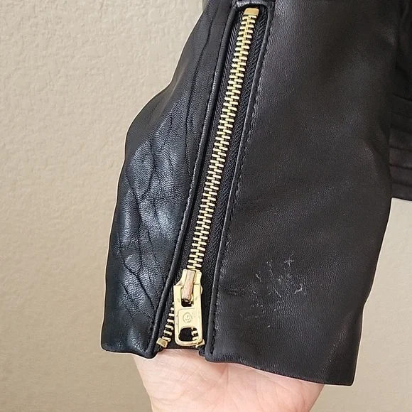 MK 100% Leather motto jacket L - Picture 6 of 13